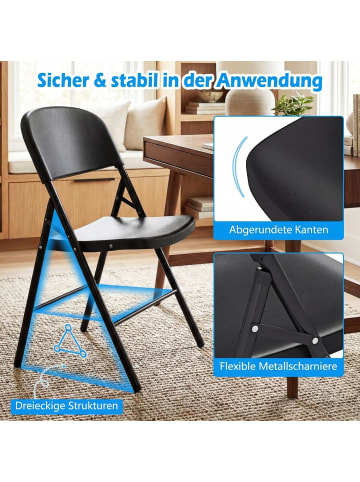 COSTWAY Klappstühle 6er Set in Schwarz