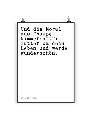 Mr. & Mrs. Panda wanddeko Und die Moral aus... mit Spruch in Weiß