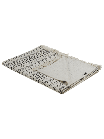 Beliani Kuscheldecke PANVEL in Weiß/Schwarz - (W) 130 x (H) 1 x (L) 180 cm