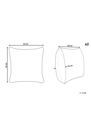 Beliani 2er-Set Dekokissen TALINUM in Schwarz/Gelb/Braun