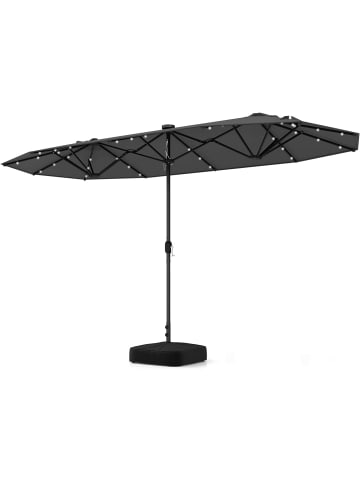 COSTWAY Doppelsonnenschirm mit LED 400x200cm in Anthrazit