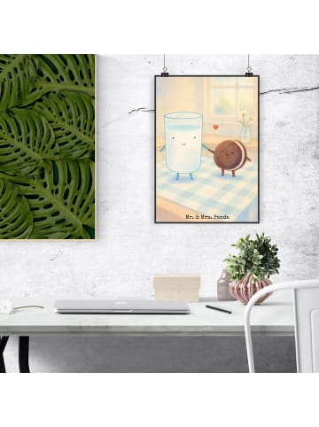 Mr. & Mrs. Panda Poster Milch Keks Design ohne Spruch in Weiß