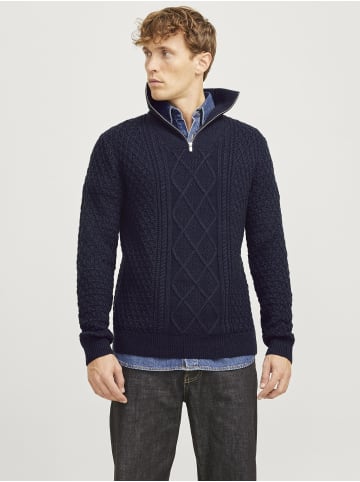 Jack & Jones Strickjacke mit Viertelreißverschluss in Night Sky