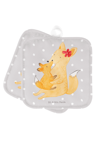 Mr. & Mrs. Panda Topfuntersetzer Fuchs Mama ohne Spruch in Grau Pastell