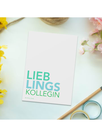 Mr. & Mrs. Panda Grußkarte Kollegin mit Spruch in Weiß