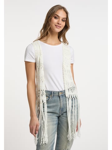 IZIA Damen Strickweste in Wollweiss