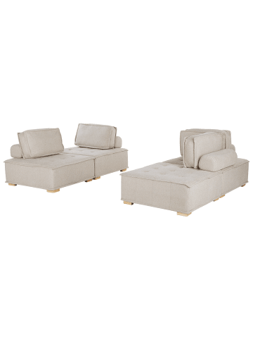 Beliani 4-tlg Modulsofa TIBRO in Beige/Braun