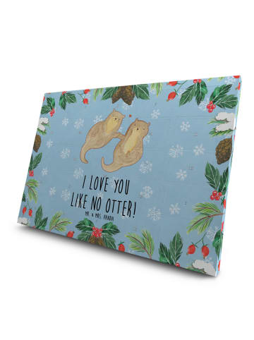 Mr. & Mrs. Panda Tee Adventskalender Otter Hände halten mit Spruch in Eisblau