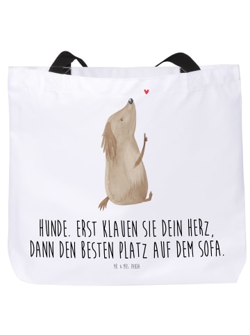 Mr. & Mrs. Panda Shopper Hund Liebe mit Spruch in Weiß
