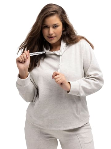 Ulla Popken Sweatshirt in hellgrau mélange