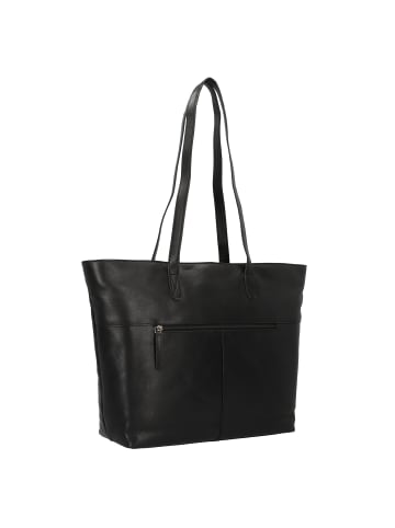 Greenburry Pure Black Shopper Tasche Leder 35 cm Laptopfach in black