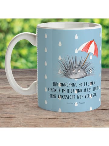 Mr. & Mrs. Panda Plastikbecher Seeigel mit Spruch in Blau Pastell