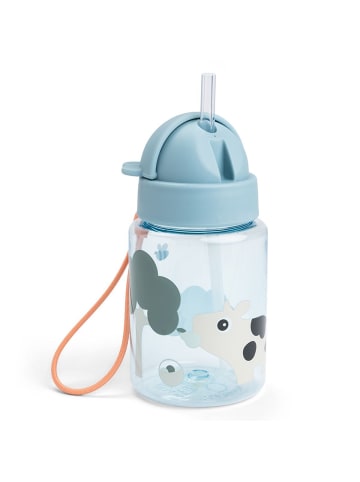 done by deer Trinkflasche mit Strohhalm 280 ml - Tiny in blau