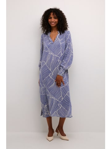 Kaffe Kleid KAgenette Loose fit in Indigo Blue/Turtledove Leaf