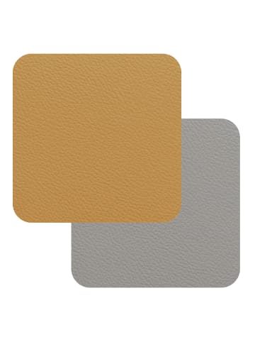 FREEFORM Fleximats Untersetzer, 4er Set, 10x10cm, Senf/Grau