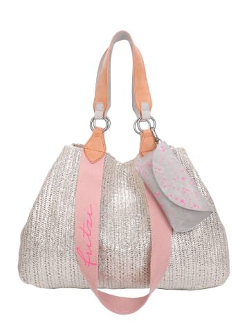 Fritzi aus Preußen Shopper Izzy Medium Limited Painted Straw in Silver Nature