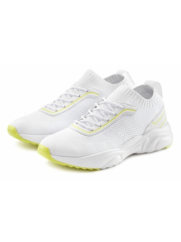 LASCANA Sneaker in weiß-neongelb