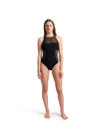 Arena Mesh Panels Schwimmanzug in Schwarz