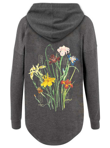 F4NT4STIC Oversized Hoodie Blumen Muster in charcoal