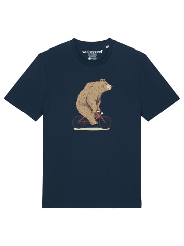 wat? Apparel T-Shirt Fahrradbär in Dunkelblau