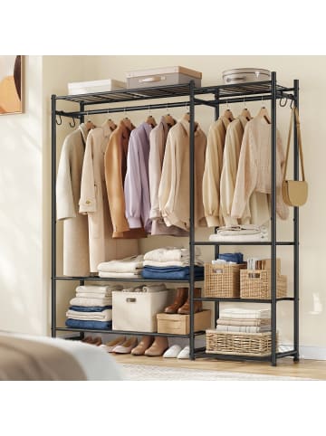 SONGMICS Garderobenständer Pataye in Schwarz - (B)124.8 x (H)157.1 x (T)30 cm