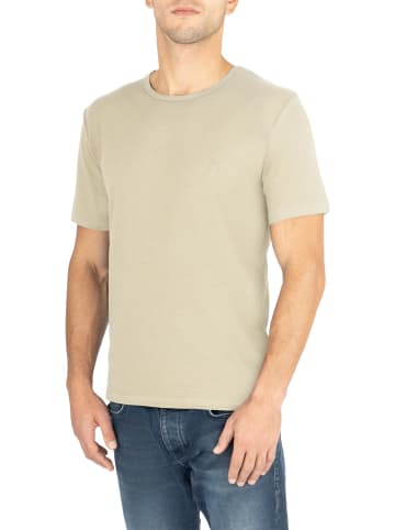 normani 2er Set Herren T-Shirts aus Bio-Baumwolle Nyons in Beige/Schwarz