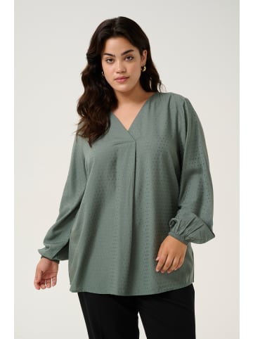 KAFFE curve Langarm-Bluse KCelse in Balsam Green