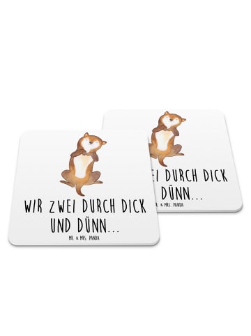 Mr. & Mrs. Panda Untersetzer für Gläser Hund Streicheln mit Spruch in Weiß