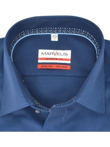 MARVELIS Modern Fit Businesshemd in Dunkelblau