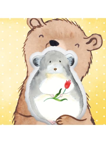 Mr. & Mrs. Panda Kuschelkissen Chinchilla Blume ohne Spruch in Weiß