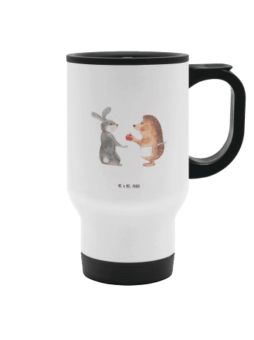 Thermobecher To Go Hase Igel ohne Spruch in Weiß