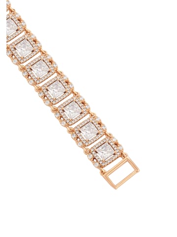 faina Women Crystal-Studded Bracelet in Rose Gold White