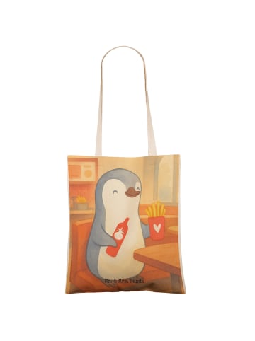 Mr. & Mrs. Panda Tasche Pinguin Pommes Design ohne Spruch in Weiß