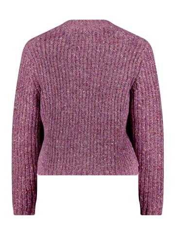 CARTOON Strick-Cardigan mit V-Ausschnitt in Dark Purple Melange