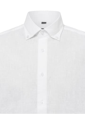 Nils Sundström Freizeithemd mit Leinen-Anteil in weiß