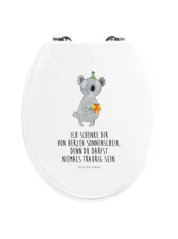 Mr. & Mrs. Panda Motiv WC Sitz Koala Geschenk mit Spruch in Weiß