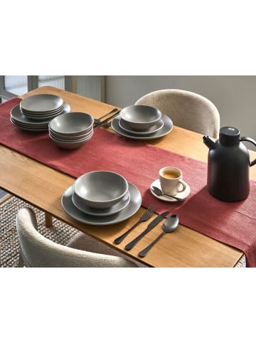 Beliani 18-tlg Tafelservice VIVANI in Grau