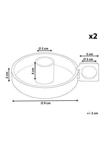 Beliani 2er-Set Kerzenständer CHORIO in Grün