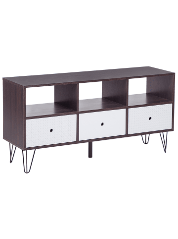 Beliani TV-Möbel FOSTON in Braun/Weiß - (W) 120 x (H) 60 x (L) 35 cm