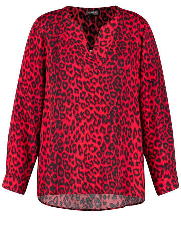 SAMOON Bluse Langarm in Power Red gemustert