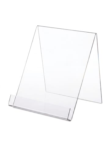 relaxdays 2x Buchaufsteller in Transparent - (B)21 x (H)24 x (T)19 cm
