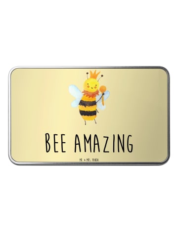 Mr. & Mrs. Panda Kaffeedose Biene König mit Spruch in Gelb Pastell