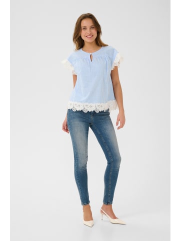 CULTURE Ärmellose Bluse CUtraver Relaxed fit in Light Blue/White Stripe