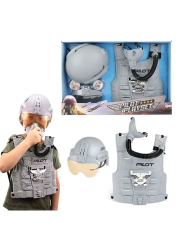 Toi-Toys Verkleidungsset Kampf Pilot mit Helm und Weste 6 Jahre