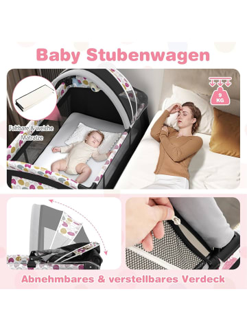 COSTWAY 5 in 1 Reisebett mit Matratze in Grau