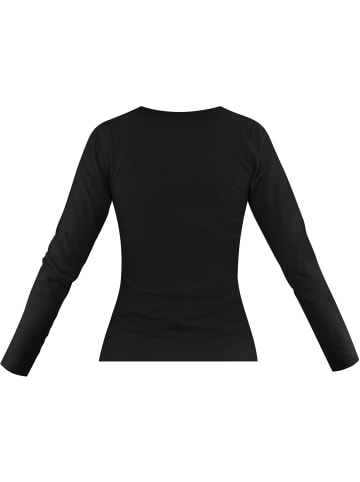 Janice 3 x Damen Langarmshirt Nimes in Schwarz/Weiß/Schwarz