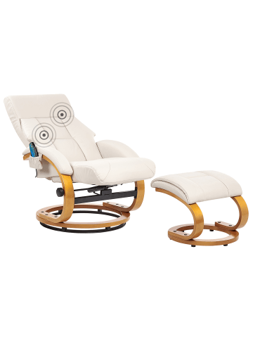 Beliani 3-tlg Massagestuhl FORCE in Beige/Braun