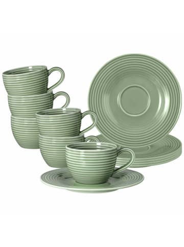Seltmann Weiden 6er Set Espressotassen mit Untertassen Beat Color Glaze in 100 ml in Salbeigrün