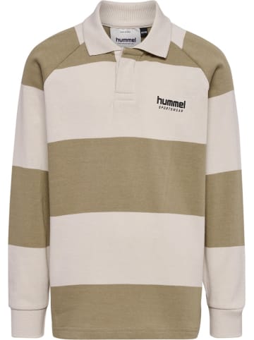 Hummel Shirt "Loose Striped Polo Longsleeve" in Beige