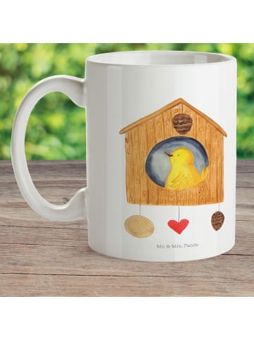 Mr. & Mrs. Panda Becher Vogel Haus ohne Spruch in Weiß